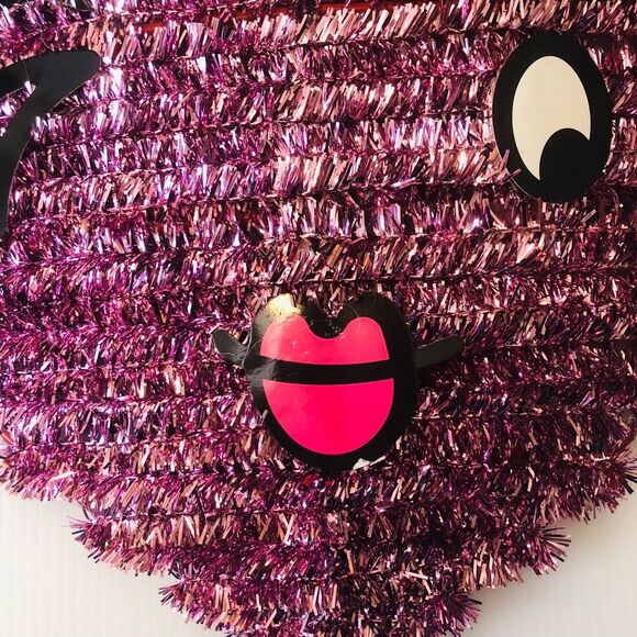 Valentine's Day Tinsel Heart Shaped Faces Shimmery Shiny Fun Decor - Picture 10 of 11